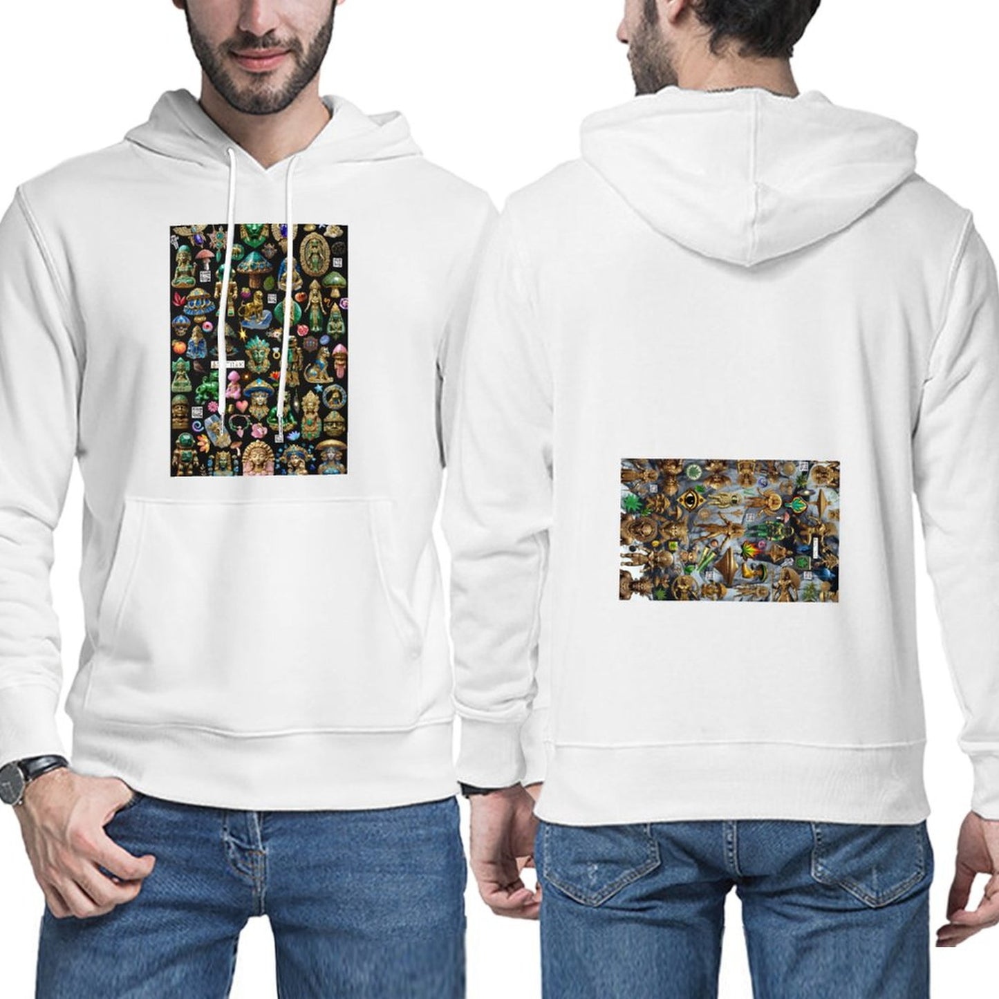 DTG 255gsm Men's Hoodie with Pouch (Dual-sided Printing)