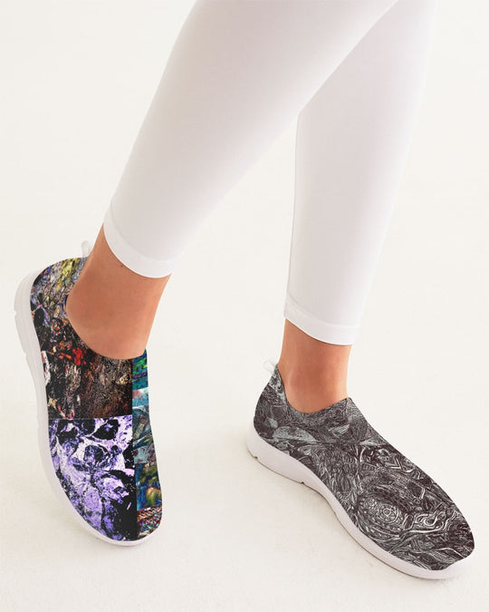 Saddle Serenade Abstract Design Women's Slip-On Flyknit Shoe