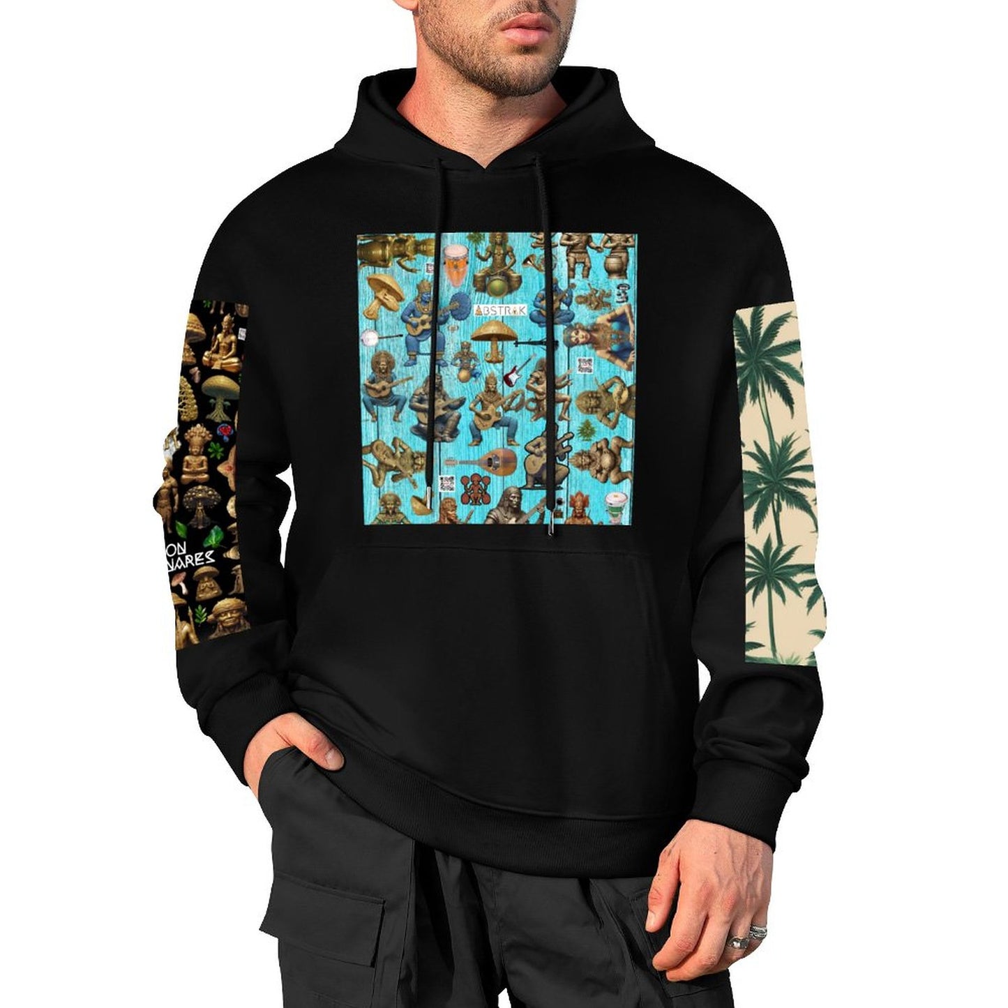 DTF 250gsm Cotton Men's Hoodie with Pocket (Dual-sided+Sleeve Printing)