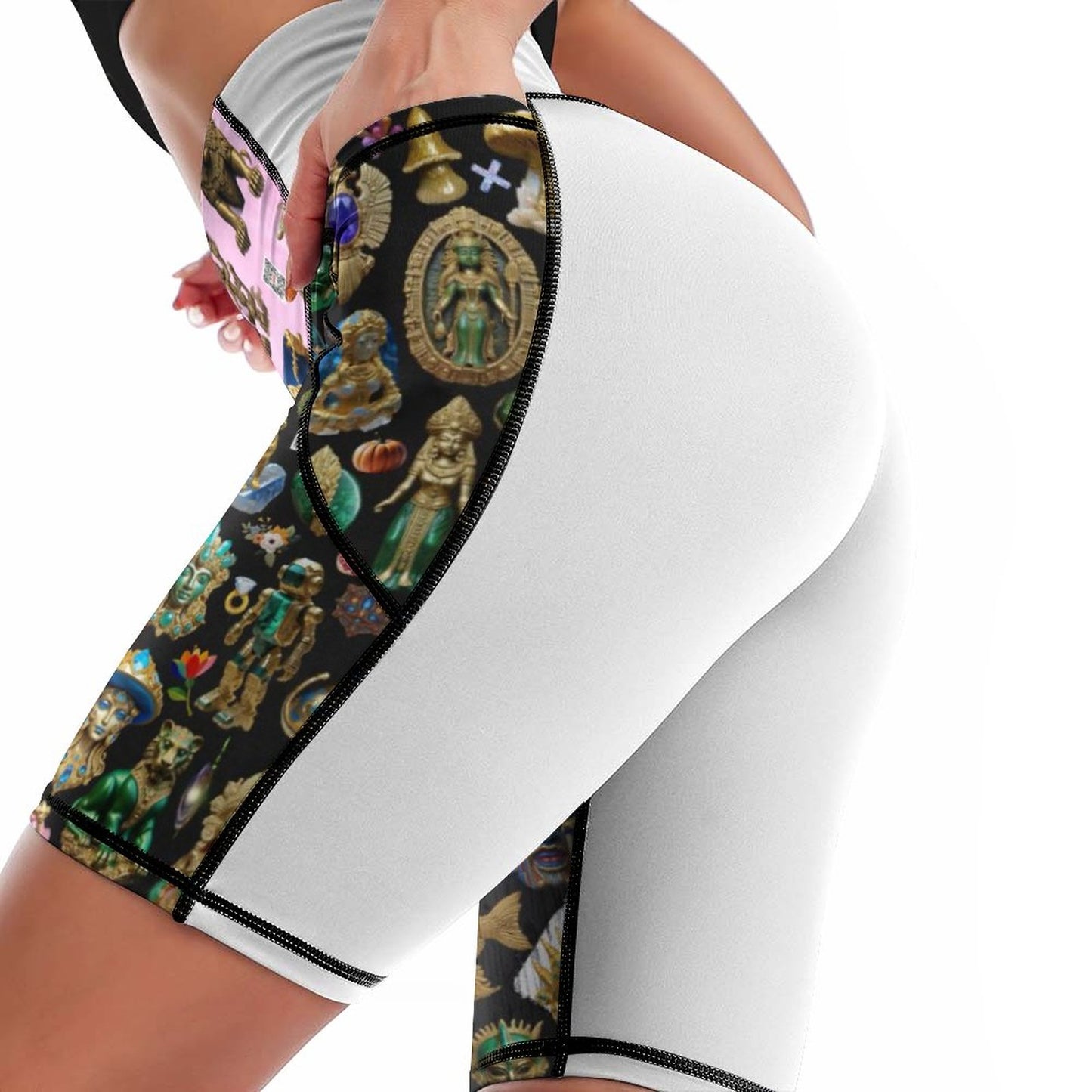 250gsm Knee-Length Yoga Shorts YJ008 (All-over Printing)