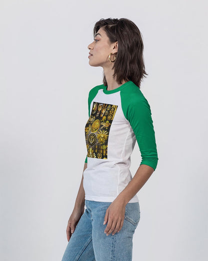 Ancient Abtsrak Unisex Three-Quarter Sleeve Baseball Tee | Bella + Canvas