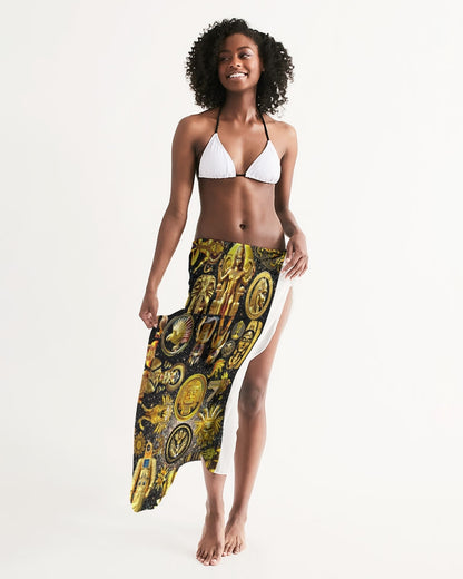 Ancient Abtsrak All-Over Print Swim Cover Up