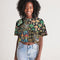 Alien Trendy Abstrak Collection Women's All-Over Print Lounge Cropped Tee