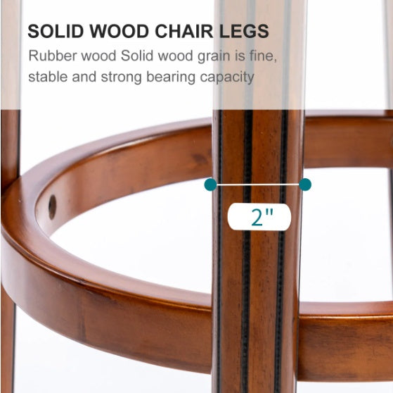 Wooden 360-degree Swivel Bar Stool Chair