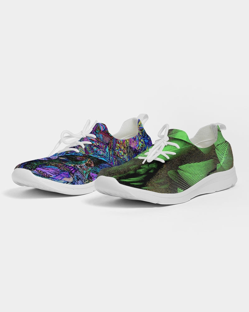 Galactic Tapestry Abstract Design Men's Lace Up Flyknit Shoe