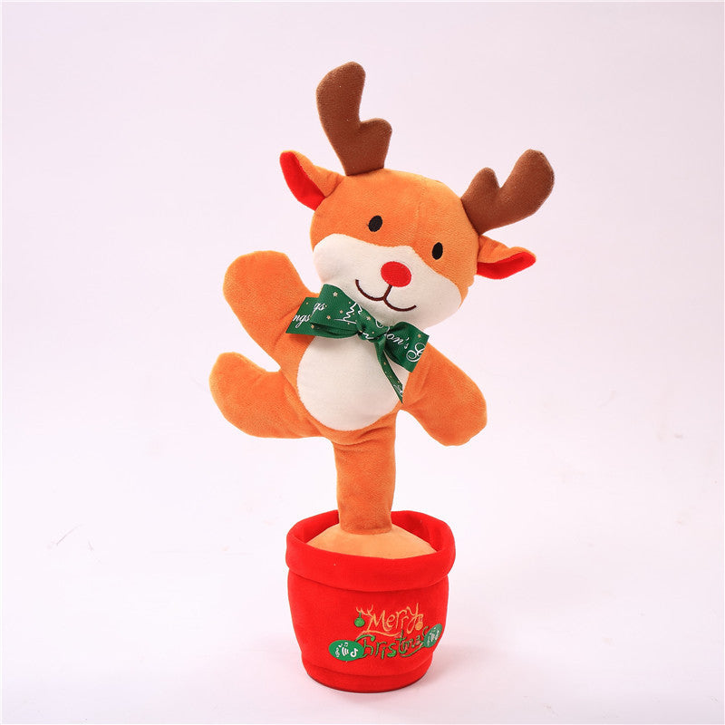 Dancing Christmas Toys Funny Tree Repeat Talking  Electronic Plush Toys Can Sing Record Lighten Early Education Funny Gift Christmas