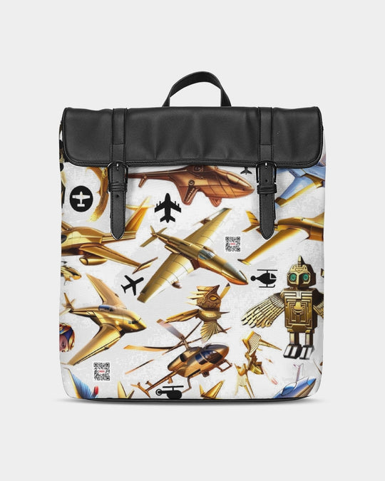 Planes Abstrak Casual Flap Backpack