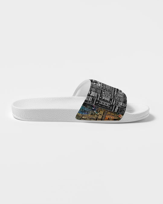 Blue Galaxy Abstract Design Men's Slide Sandal