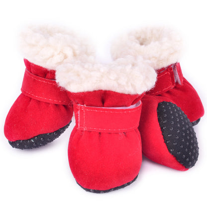 Waterproof Winter Dog Boots Socks Pet Dog Shoes Anti-slip Puppy Cat Rain Snow Booties Footwear For Small Dogs