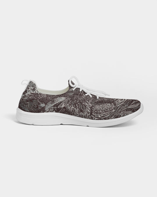 Saddle Serenade Abstract Design Men's Lace Up Flyknit Shoe