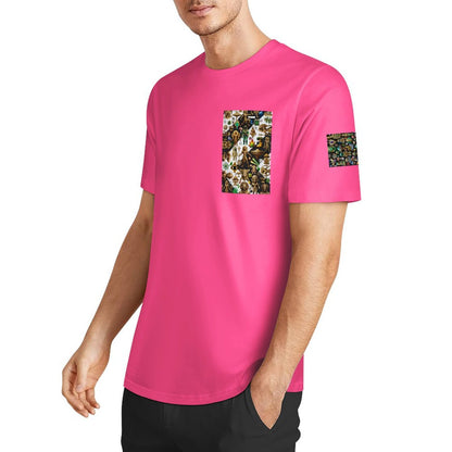 DTF 160gsm Men's Short Sleeve Cotton T-shirt (Dual-sided+Sleeve Printing)