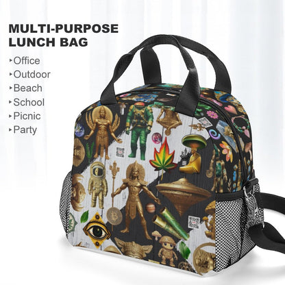 Insulated Lunch Crossbody Bag with Strap for Office School Picnic (All-Over Printing)