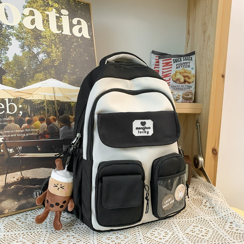 Cute Campus Preppy Backpack Large Capacity Multi-pocket Bags Women Primary Junior High School Students Schoolbags