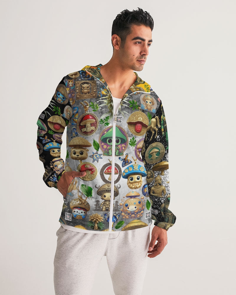 Mushroom Abstak Collection Men's All-Over Print Windbreaker