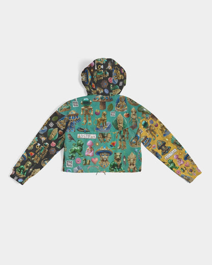 IMG_3100 Women's All-Over Print Cropped Windbreaker