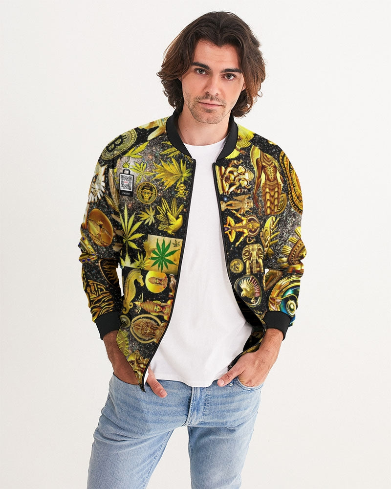 Ancient Abstrak Men's All-Over Print Bomber Jacket