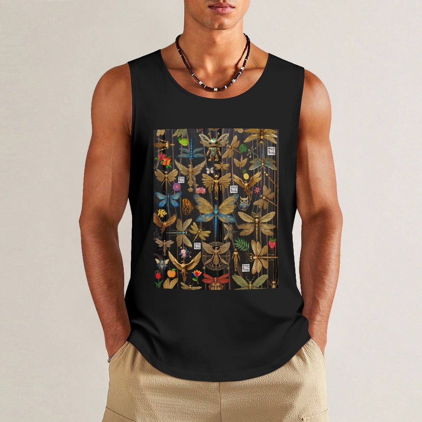 DTF 160gsm Men's Cotton Tank Top BX (Dual-sided Printing)