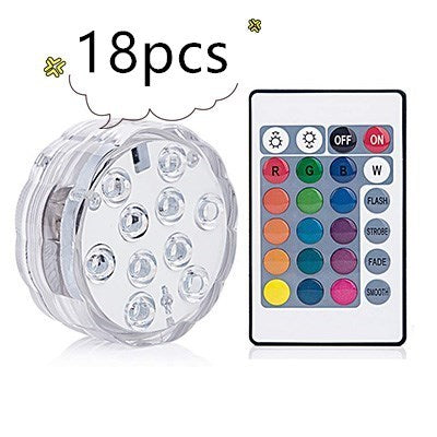 3 LEDs Underwater Light 16 Colors RGB IP68 Waterproof Swimming Pool Light RF Remote Control Submersible Lights For Pond Vase