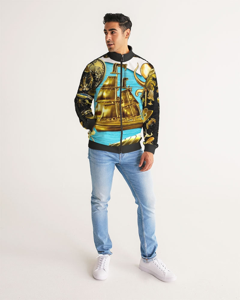 Outer Space Abstrak Men's All-Over Print Stripe Sleeve Track Jacket