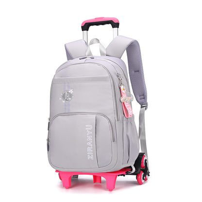 Removable Children School Bags for Baby School Backpack with Wheel Trolley Backpack Kids Luggage Bag Travel Backpack