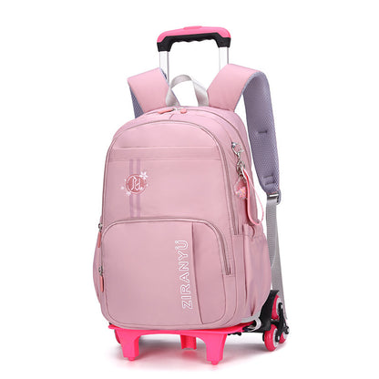 Removable Children School Bags for Baby School Backpack with Wheel Trolley Backpack Kids Luggage Bag Travel Backpack