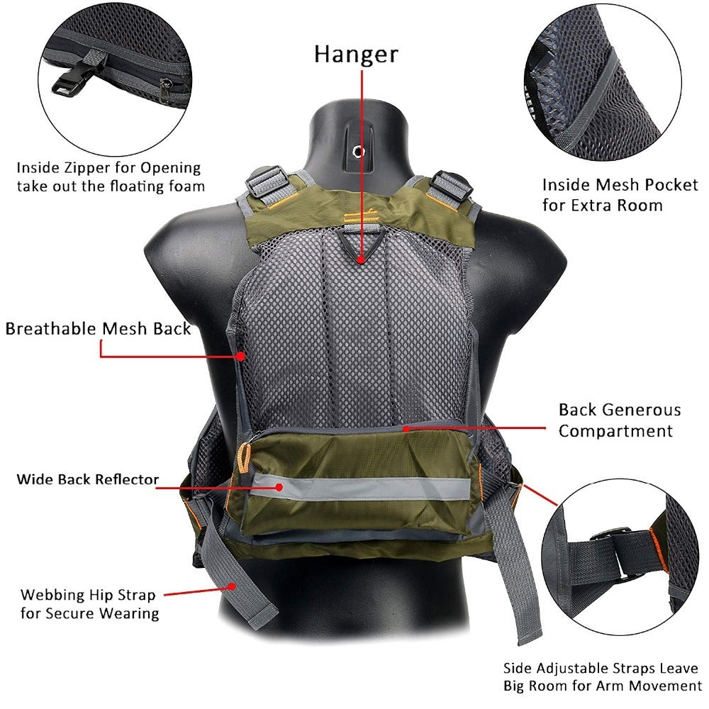 Fishing Outdoor Sport Flying Men Respiratory Jacket Safety Vest Survival Utility Vest