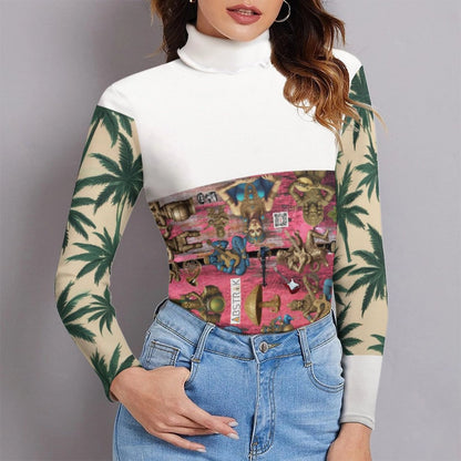 Women Long Sleeve Turtleneck Sweater MY08 (All-Over Printing)