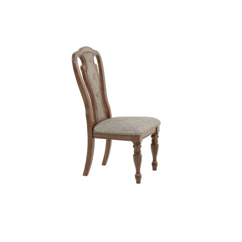 Set Of 2 Dining Chairs Upholstered Tufted Unique Design Chairs Back Cushion Seat Dining Room