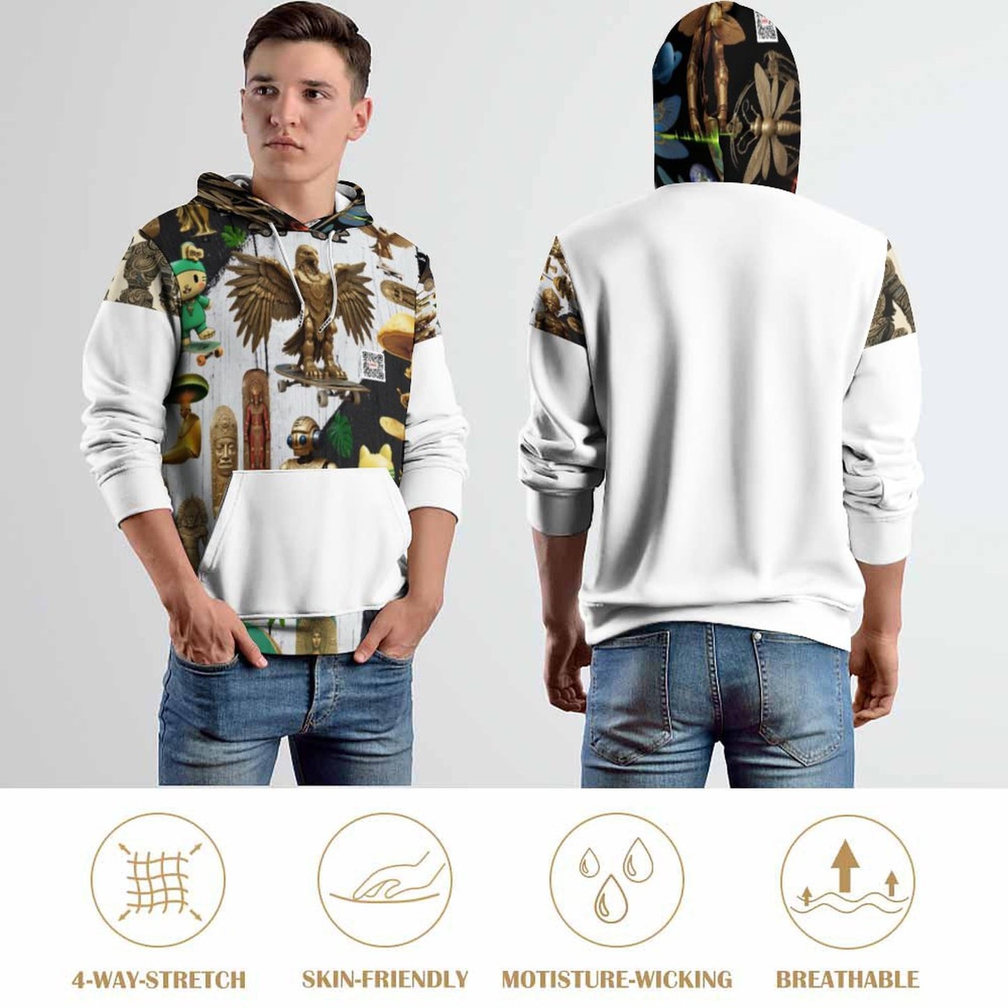 230gsm Printed Hoodie for Men (All-Over Printing)