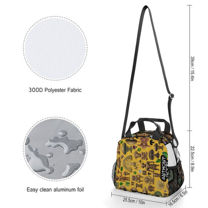 Insulated Lunch Crossbody Bag with Strap for Office School Picnic (All-Over Printing)