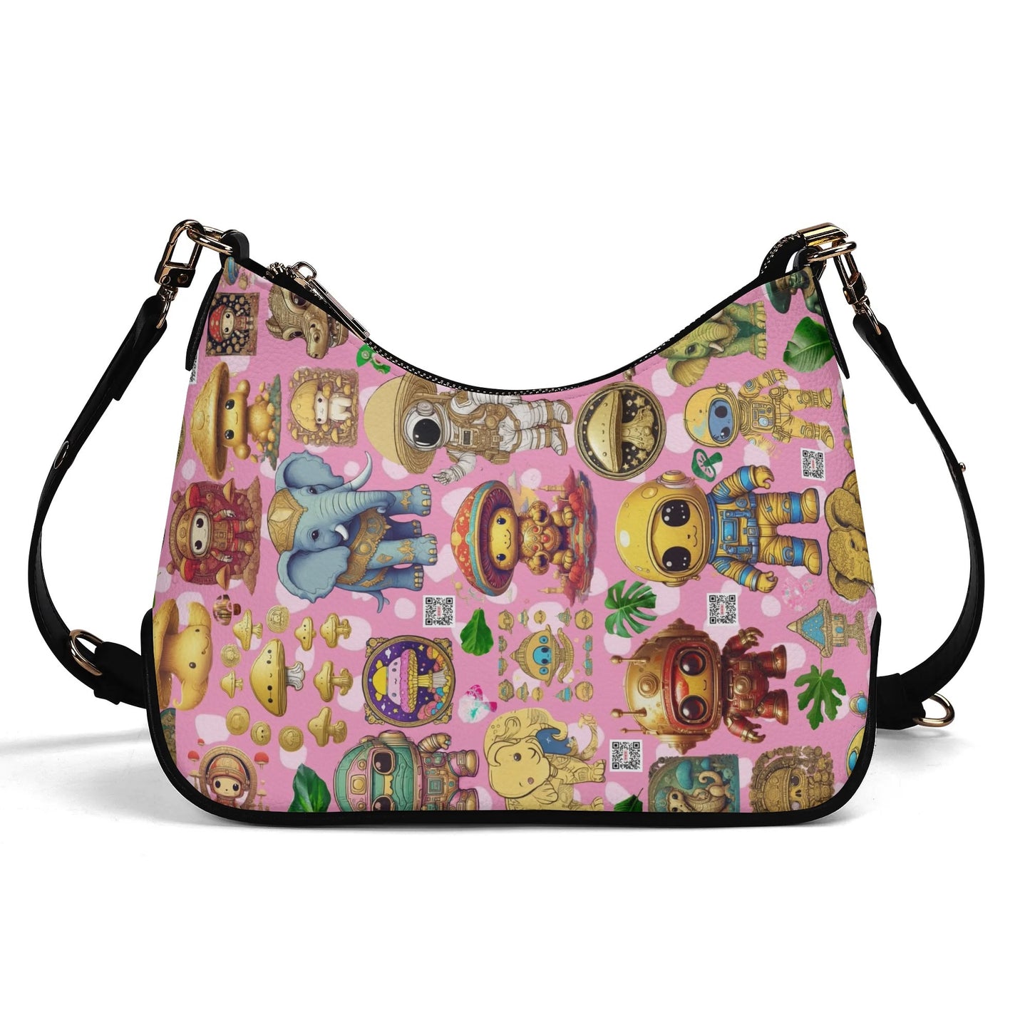 Lady PU Cross-body Bag With Chain Decoration