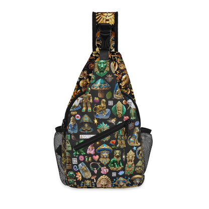 All-Over-Print Chest Crossbody Bag with Adjustable Strap