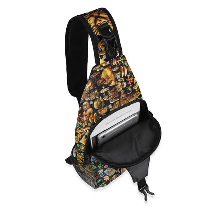 All-Over-Print Chest Crossbody Bag with Adjustable Strap