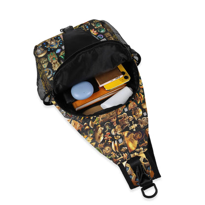 All-Over-Print Chest Crossbody Bag with Adjustable Strap