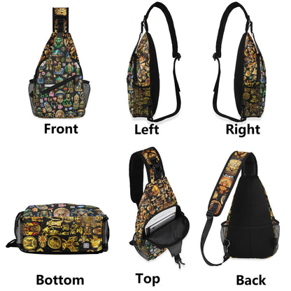 All-Over-Print Chest Crossbody Bag with Adjustable Strap