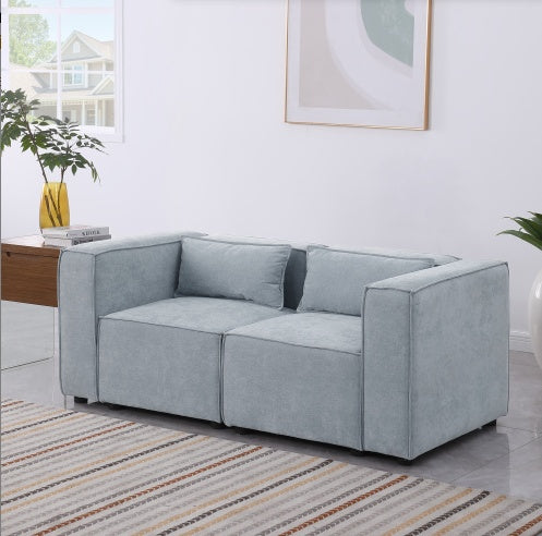 Modular Sofa BEIGE Chenille Fabric, Simple And Grand, The Seat And Back Is Very Soft. This Is Also A KNOCK DOWN Sofa