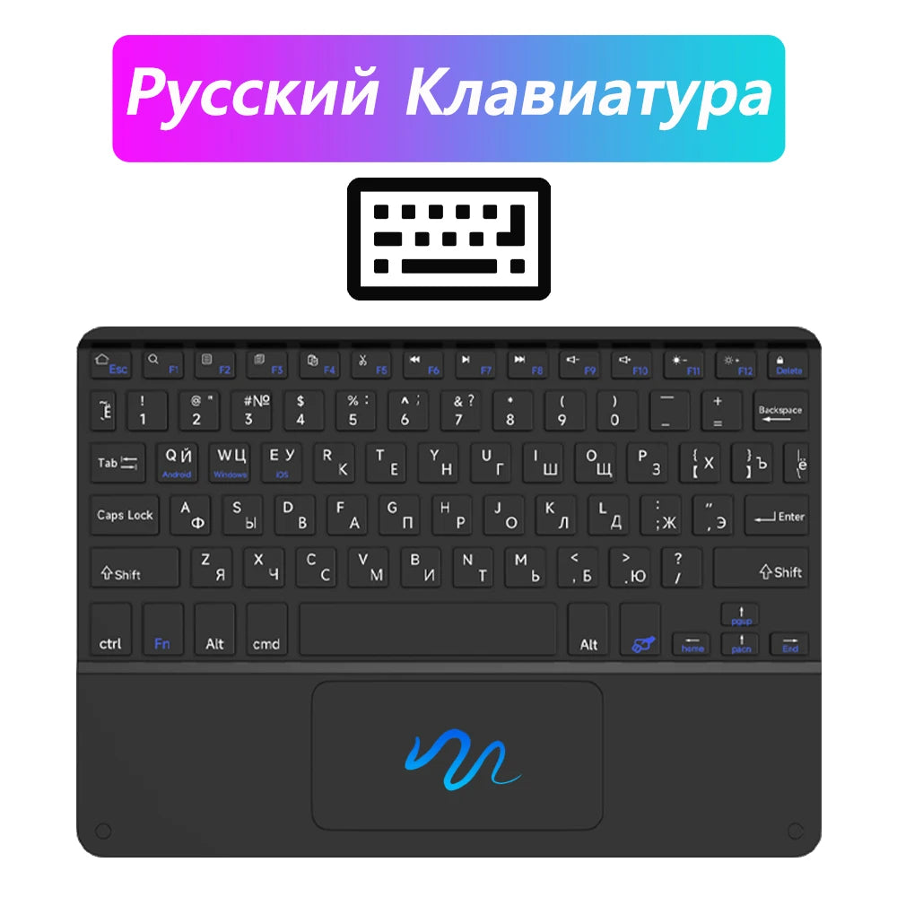 CASEPOKE For iPad Wireless Keyboard with Touchpad For Xiaomi Samsung Huawei Android iOS Windows Bluetooth Keyboard and Mouse