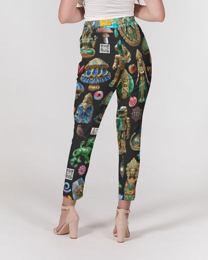 IMG_3100 Women's All-Over Print Belted Tapered Pants