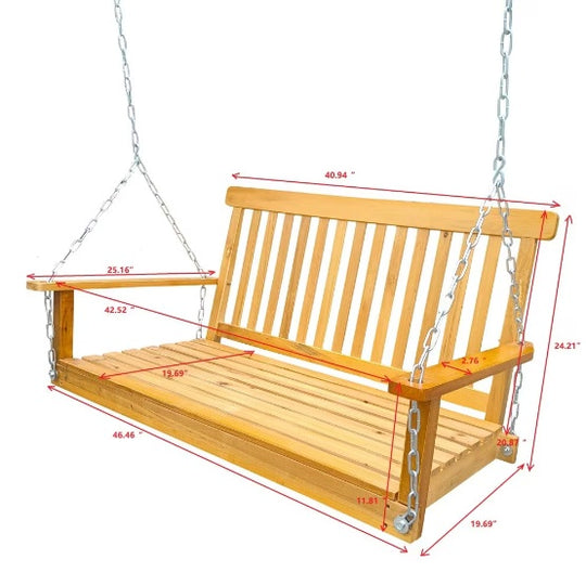 Front Porch Swing With Handrails