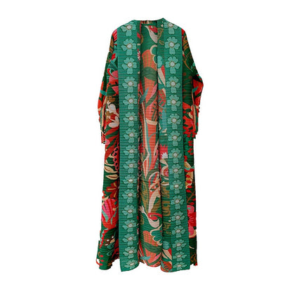 Folded Muslim New Robe Versatile Long sleeved Coat Coat Coat Cloak Printed Women's Fashion