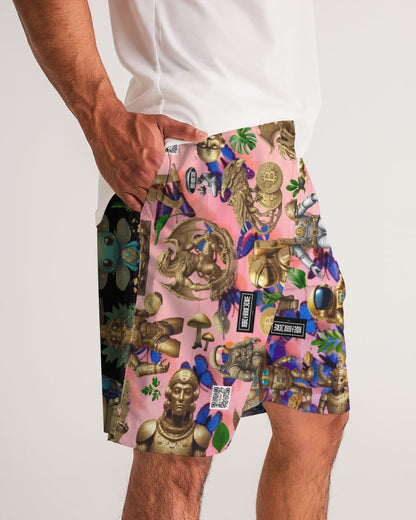 Mushroom Abstak Collection Men's All-Over Print Jogger Shorts