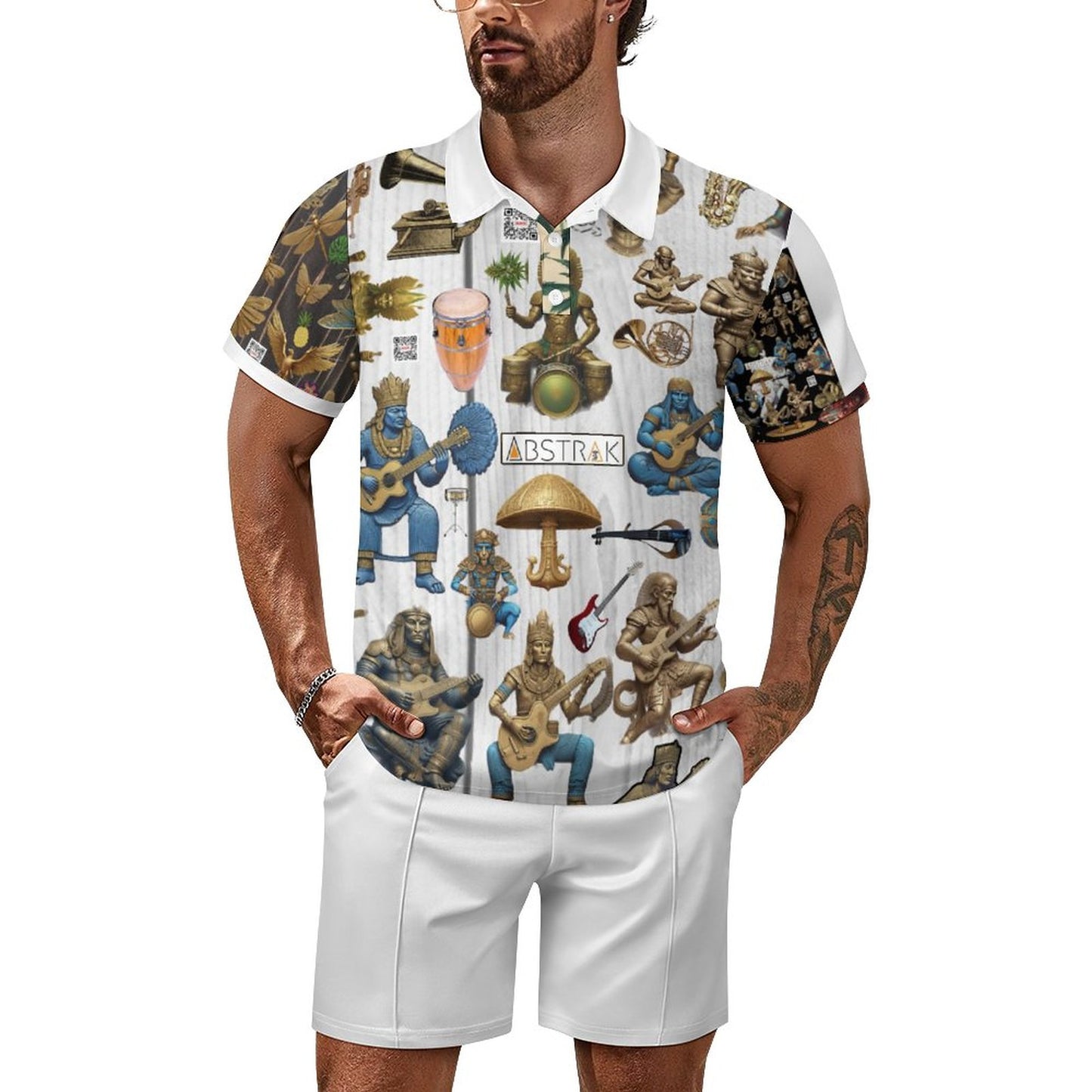 200gsm Short Sleeve Men's POLO Shirt Set A46TZ (All-Over Printing)