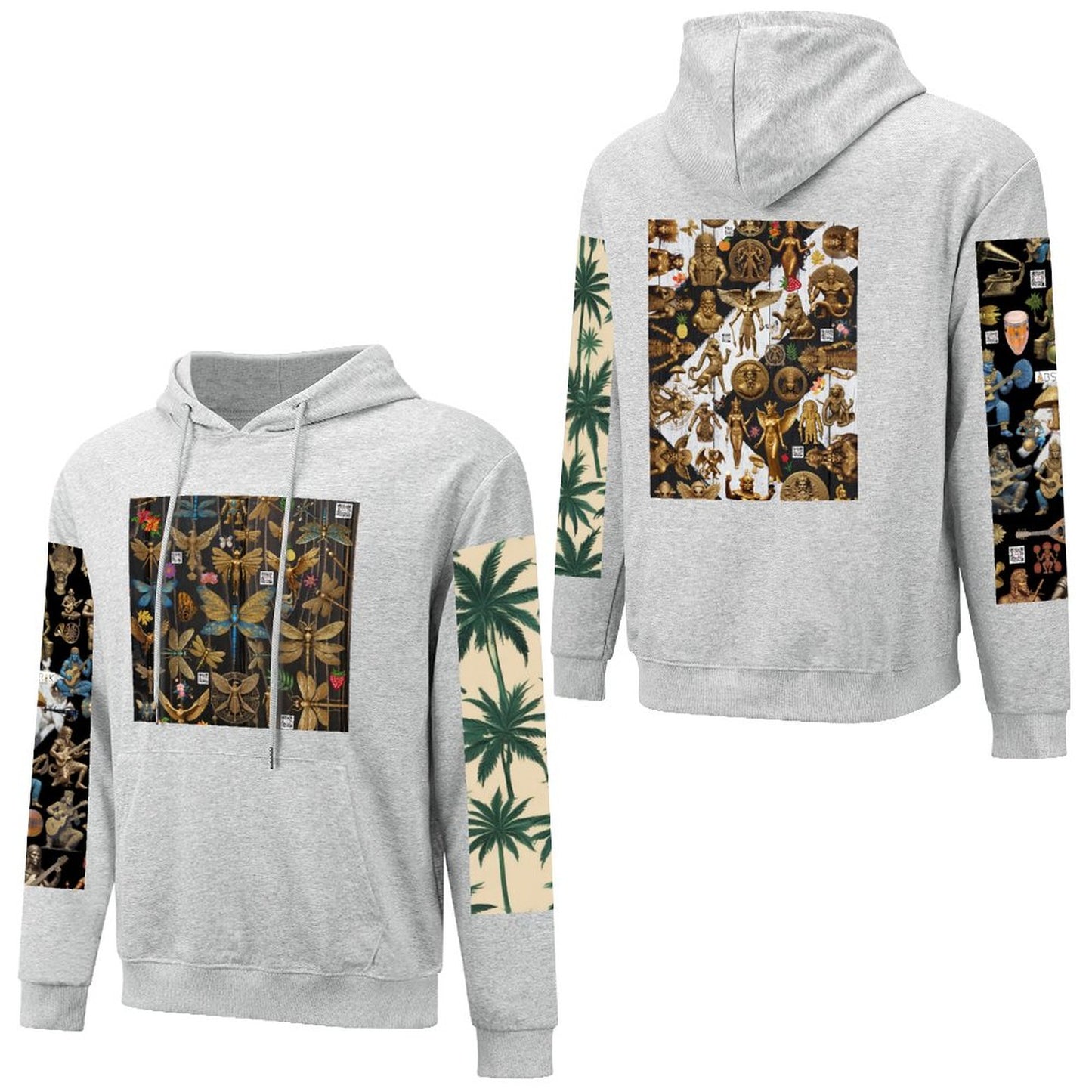 DTF 250gsm Cotton Men's Hoodie with Pocket (Dual-sided+Sleeve Printing)