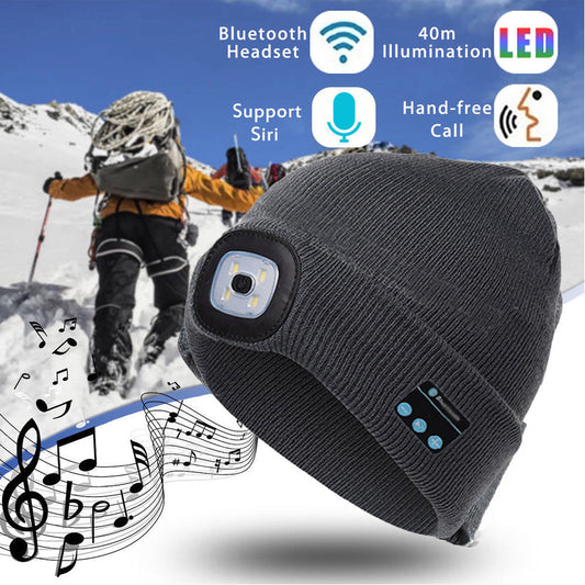 Bluetooth LED Hat Wireless Smart Headset Headphone