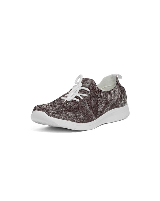 Saddle Serenade Abstract Design Men's Lace Up Flyknit Shoe