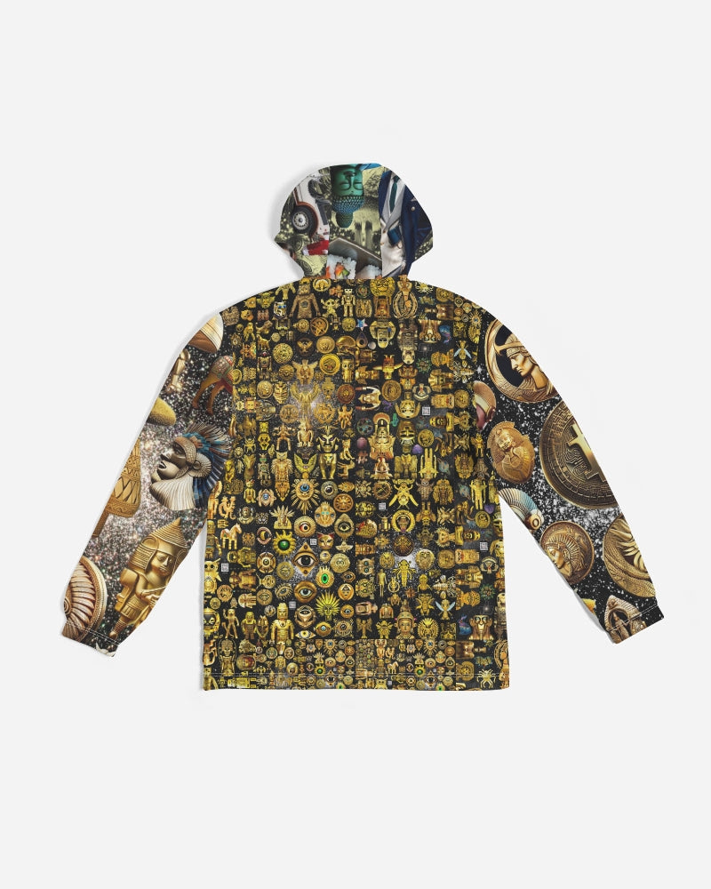 Illustration Abstrak Men's All-Over Print Windbreaker