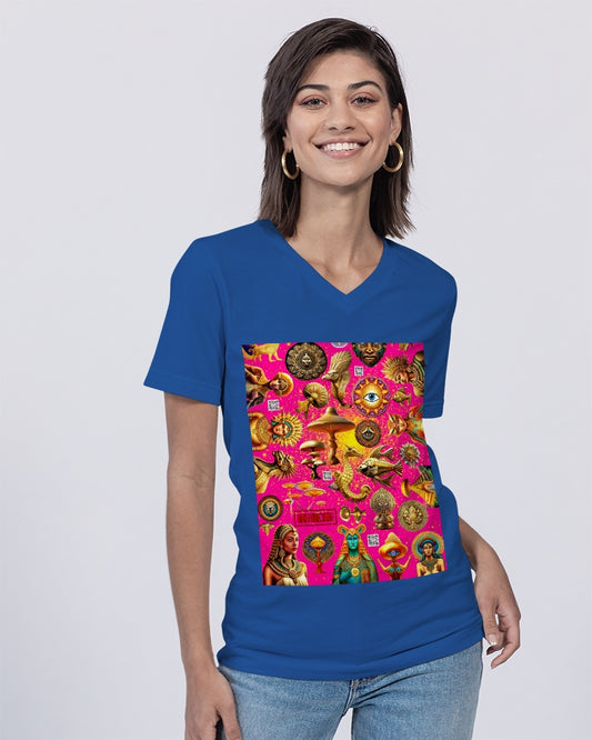 Eye and Face Abstrak Unisex Jersey V-Neck Tee | Bella + Canvas