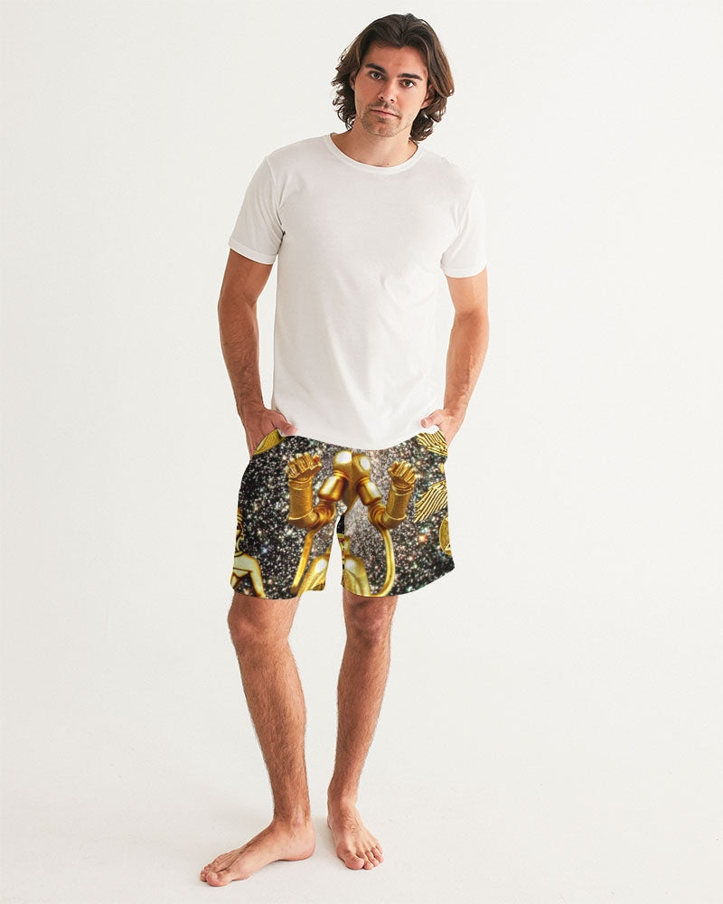 Ancient Abstrak Men's All-Over Print Swim Trunk