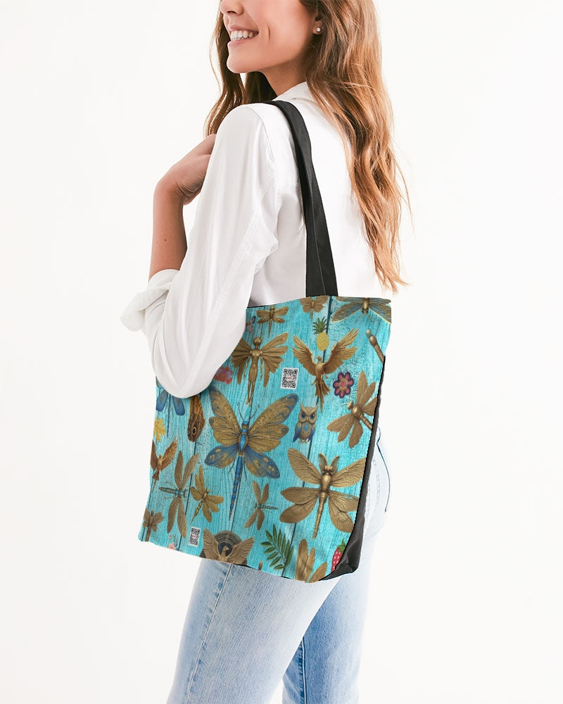 Abstrak dragonfly Canvas Zip Tote