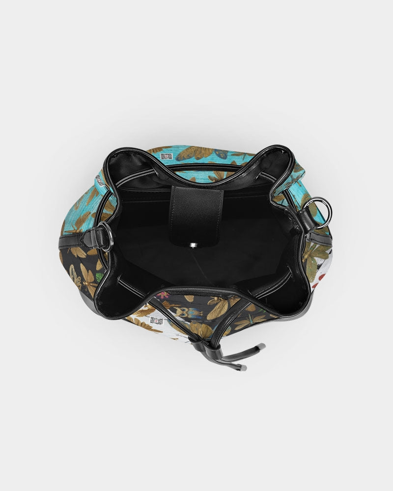 Abstrak dragonfly Mini Drawstring Bucket Bag